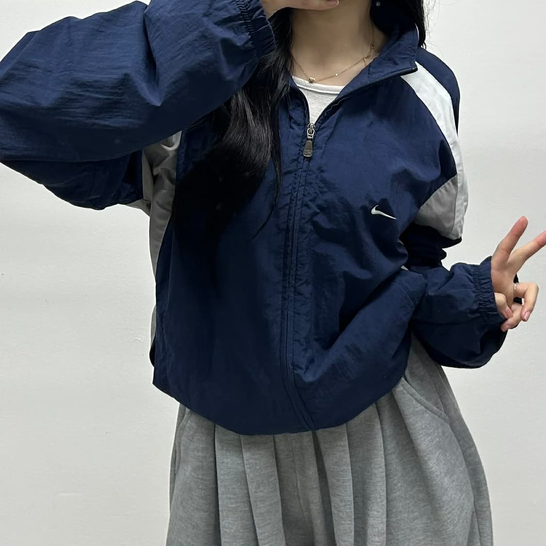 나이키 90-00s 솔로 스우시 올드스쿨 아방핏 윈드브레이커 자켓 희귀져 상품이미지1