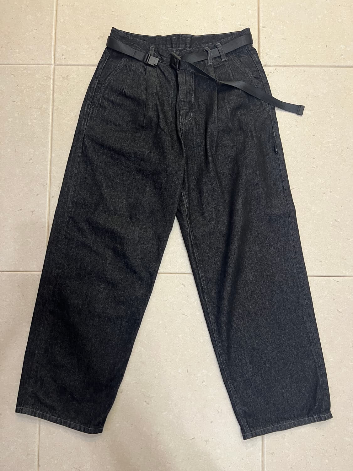 모이프 와이드 벨티드 데님 인디고 2사이즈 상품이미지2