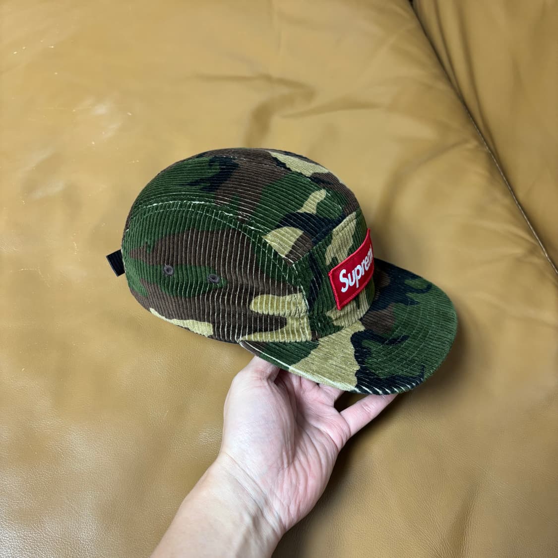 슈프림 캠프캡 모자 박스로고 코듀로이 우드랜드 카모 상품이미지3