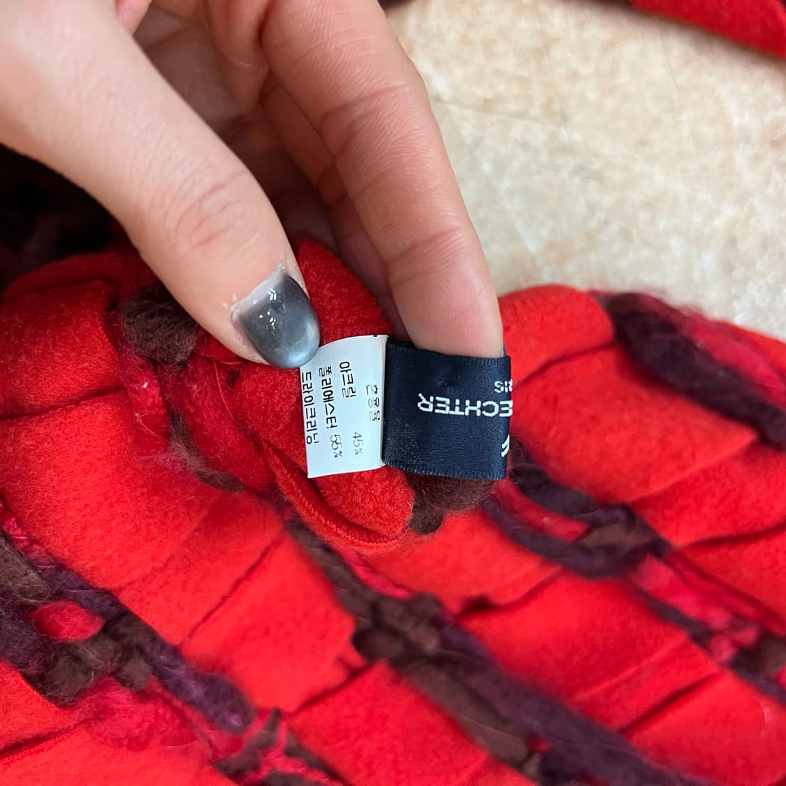 다니엘헥터 케이블 레드 머플러 목도리  상품이미지5