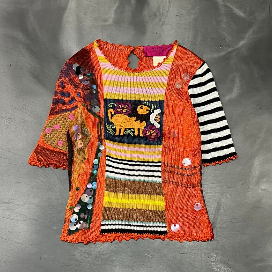  크리스찬 라크루아 컬러블록 하프 니트 y15790 상품이미지1