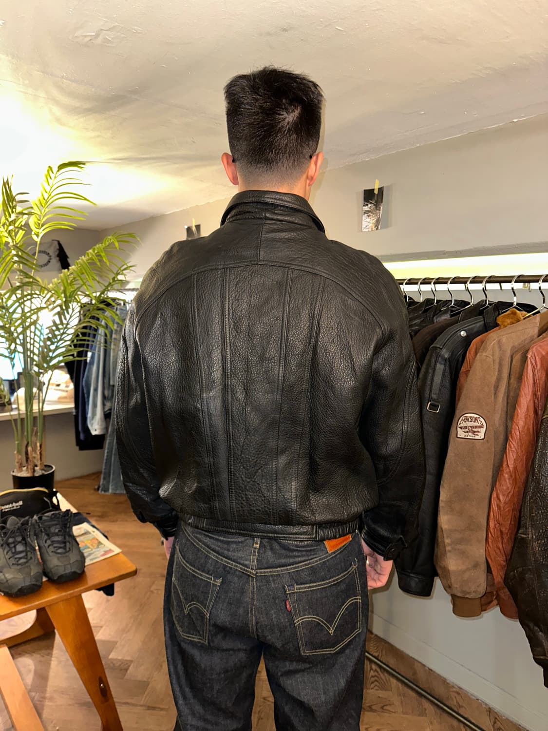 90‘s American lambskin aging bomber 상품이미지8