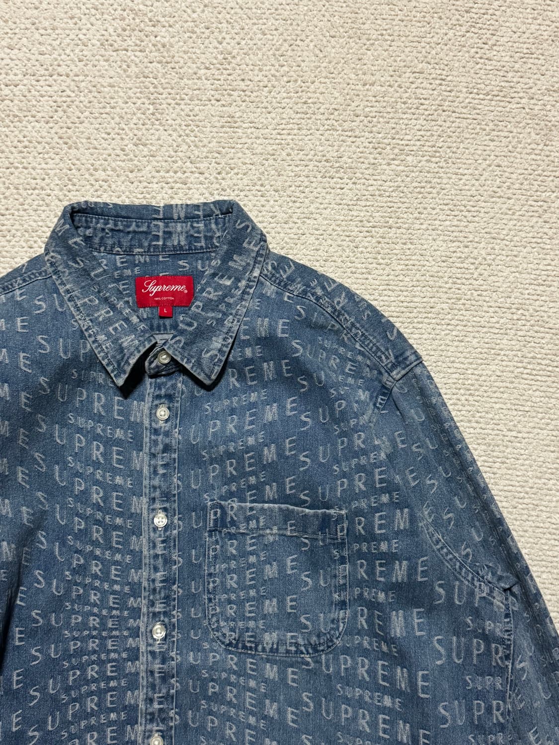 Supreme 수프림 자카드 데님 셔츠 L 상품이미지1