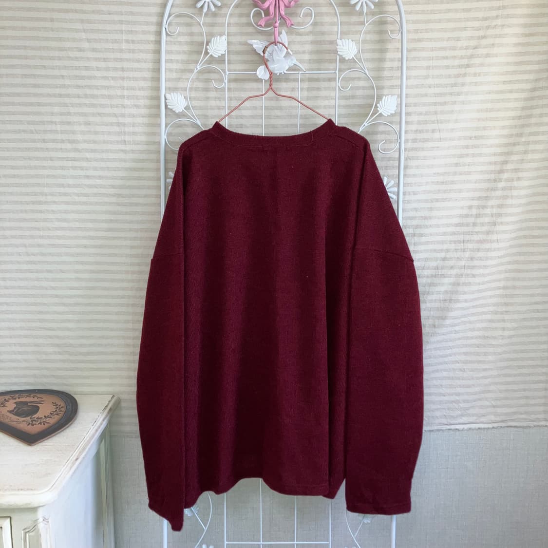 빈티지 레드와인 니트 y2k 스트릿 갸루 펑키467 상품이미지2