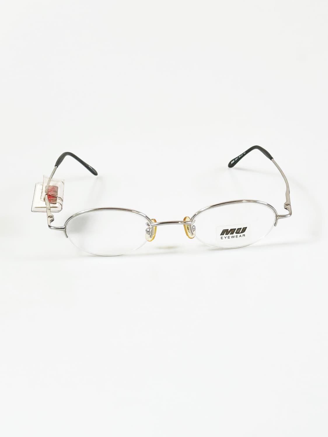 90s MU EYEWEAR 실버 반무테 라운드 빈티지 안경 상품이미지1