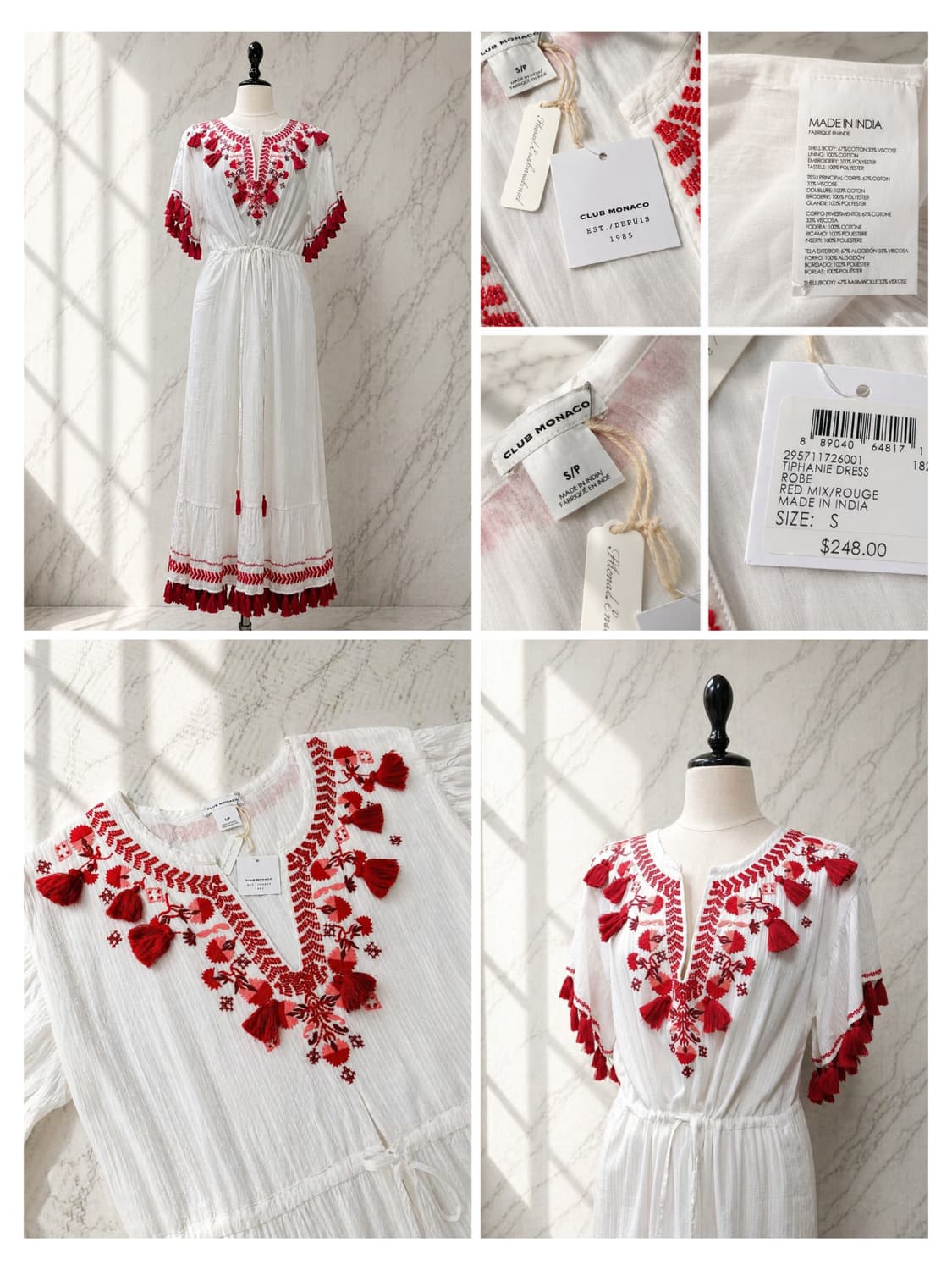 클럽모나코 핸드메이드 자수 태슬 원피스 / 리조트룩 상품이미지1