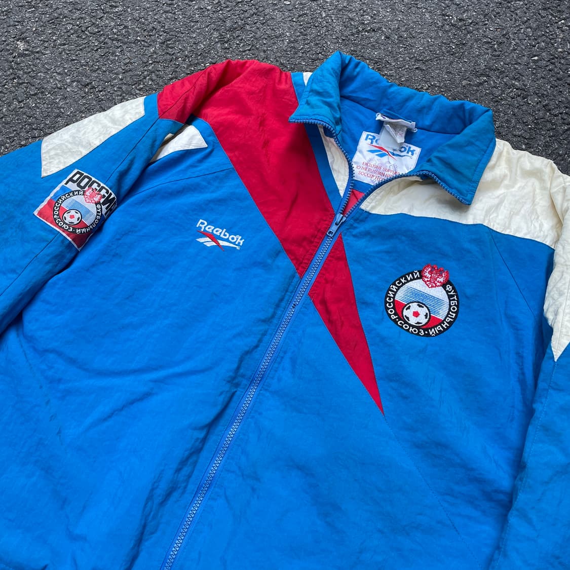 90s 리복 1993 러시아 poccnr 패치 봄버 올드스쿨 점퍼 XL 상품이미지5