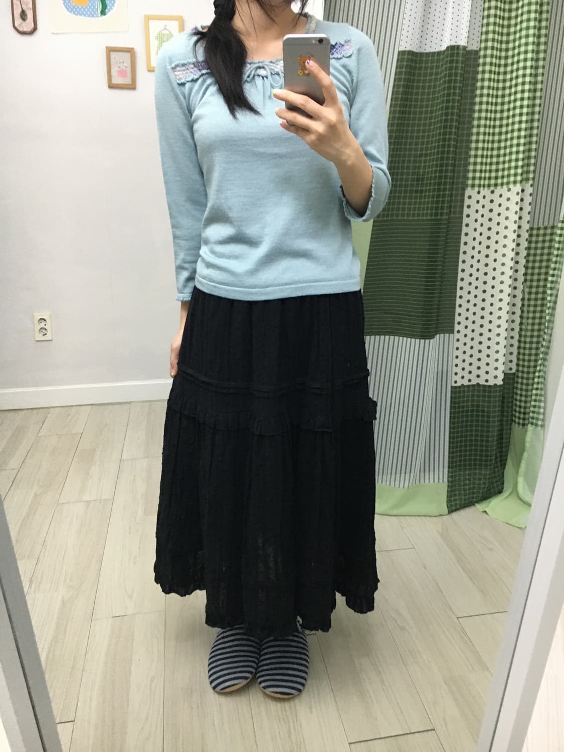 민트 넥 포인트 니트 상품이미지4