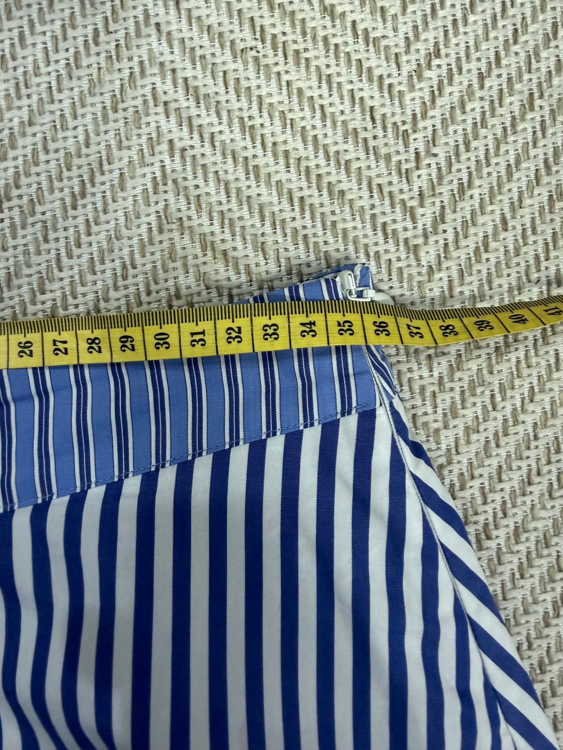 정품) 마쥬 블루 스트라이프 롱 스커트 38 상품이미지8