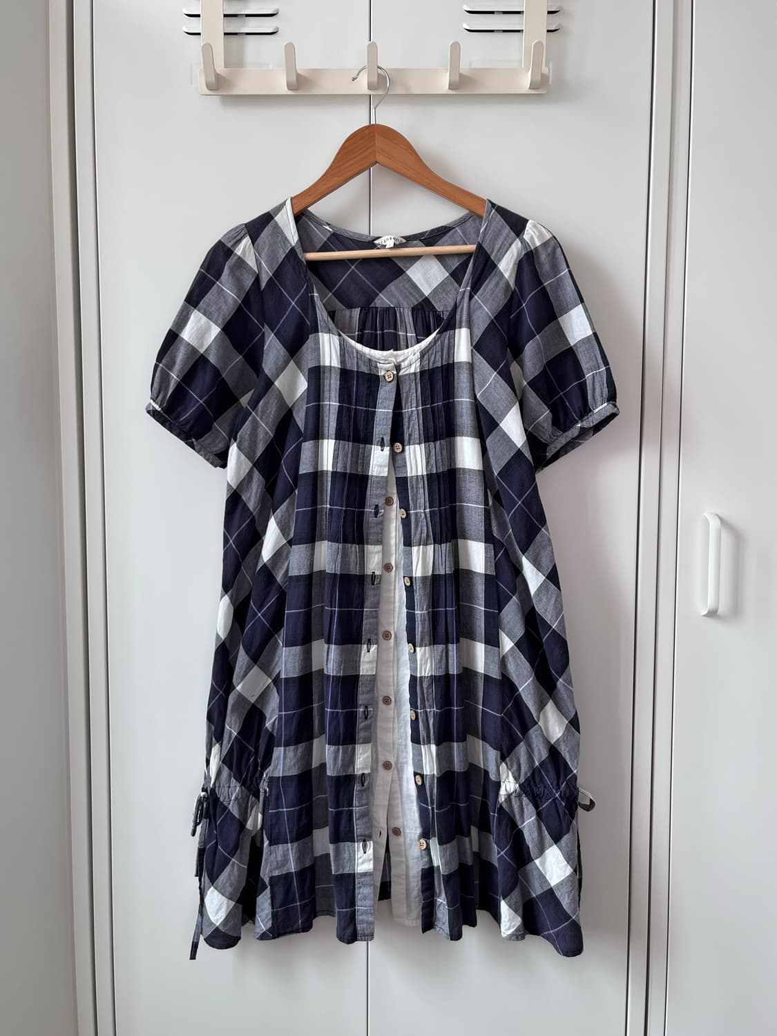 산칸사온 3can4on 체크 바선생 레이어드 원피스 상품이미지2