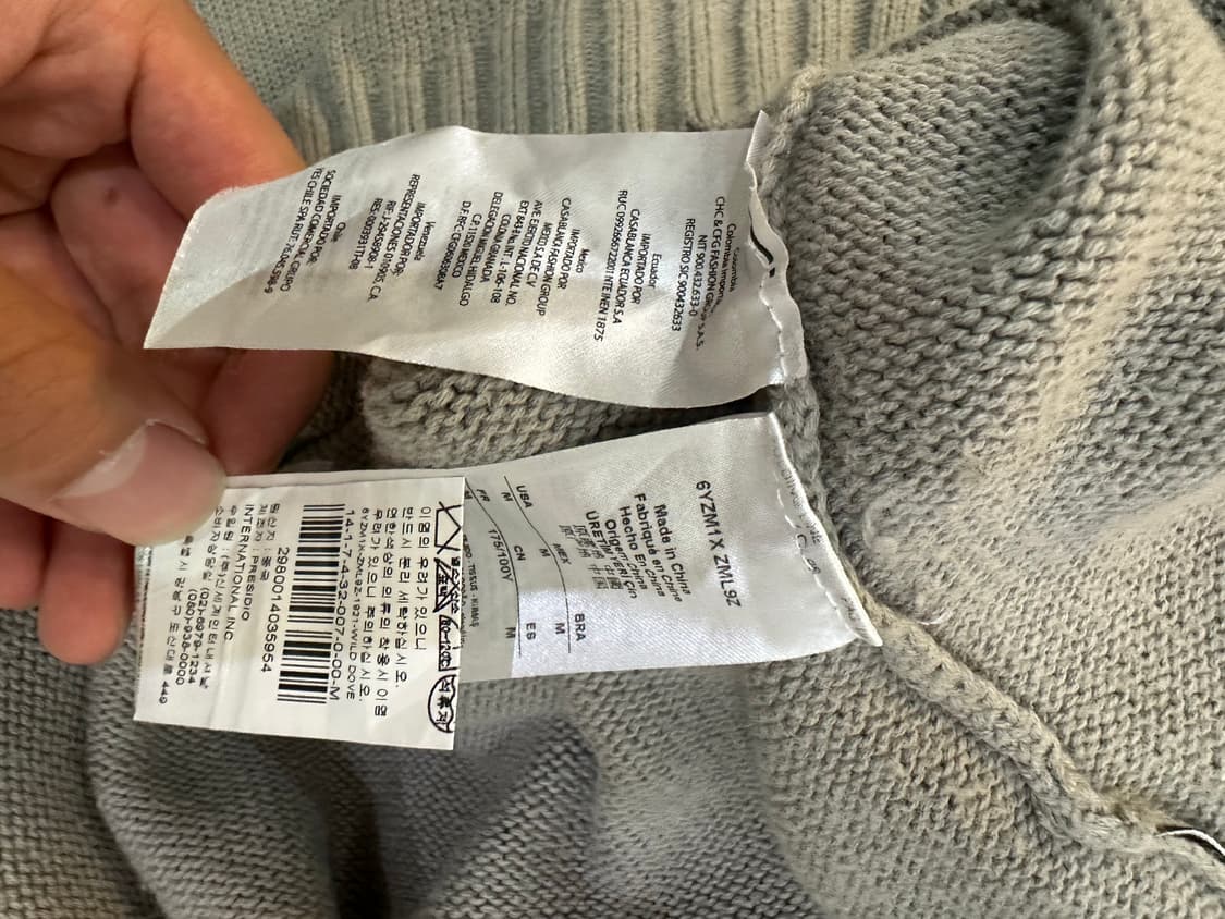 알마니 익스체인지 케시미어 니트 m 그레이 상품이미지3