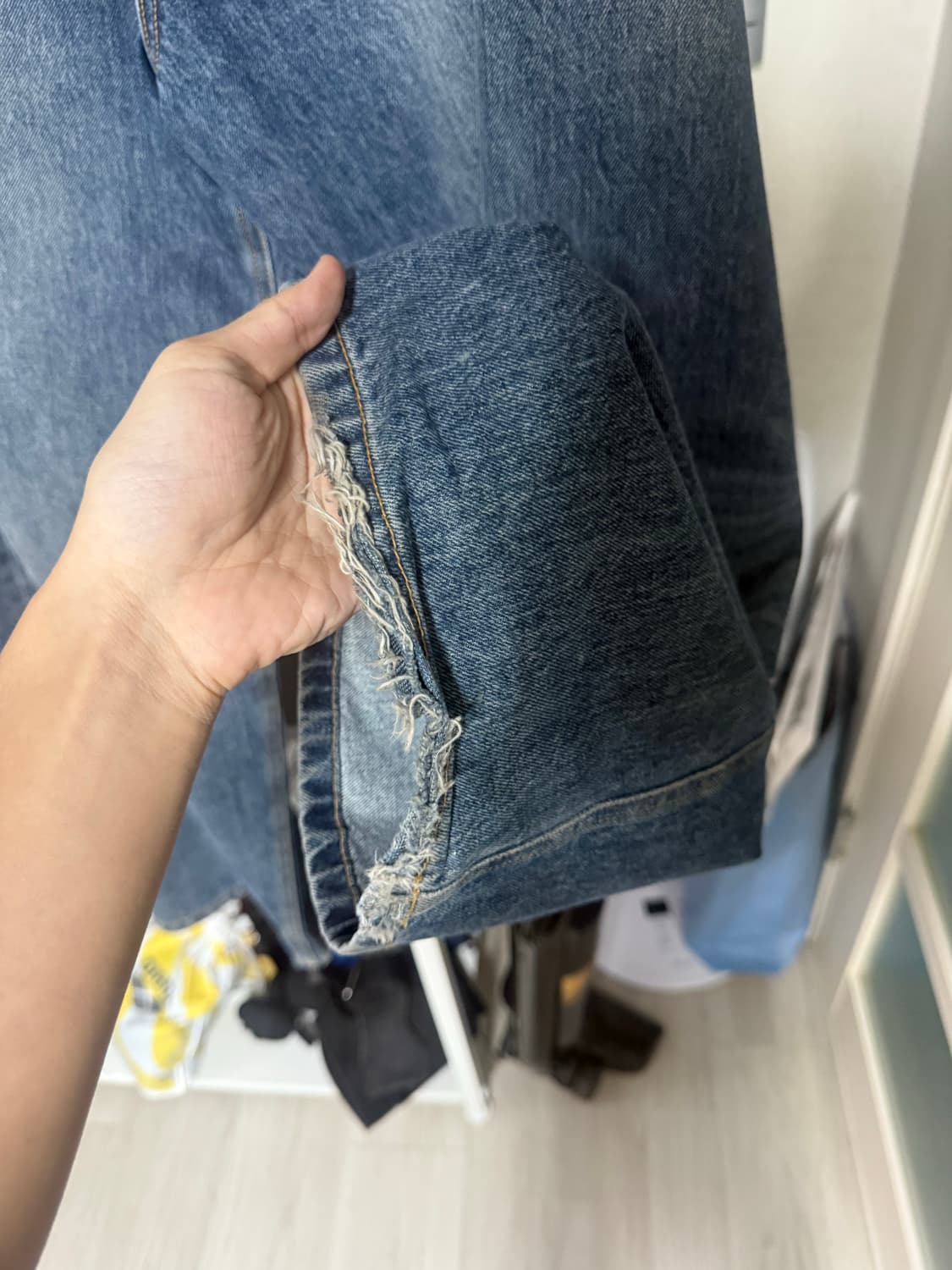 해칭룸 와이드 커브드진 워시드 블랙 2size 상품이미지5