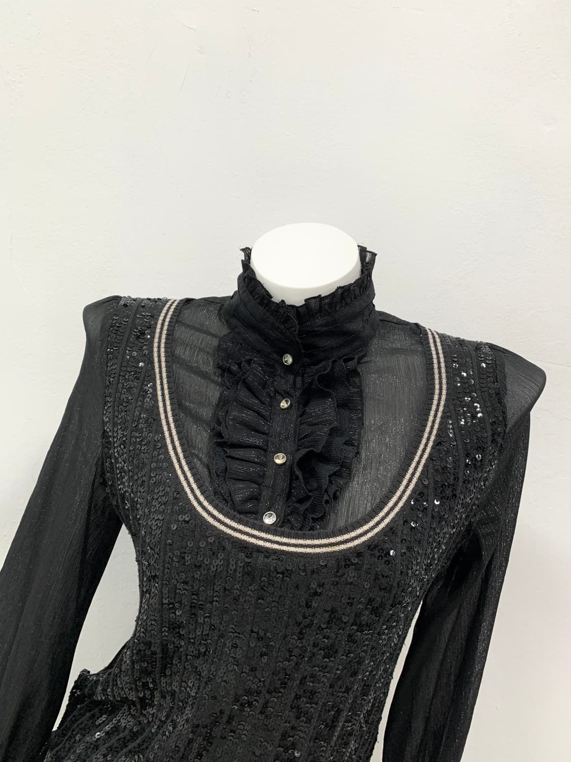 [BADINA] 고딕 레이스 펑크 글리터 블라우스 상품이미지3