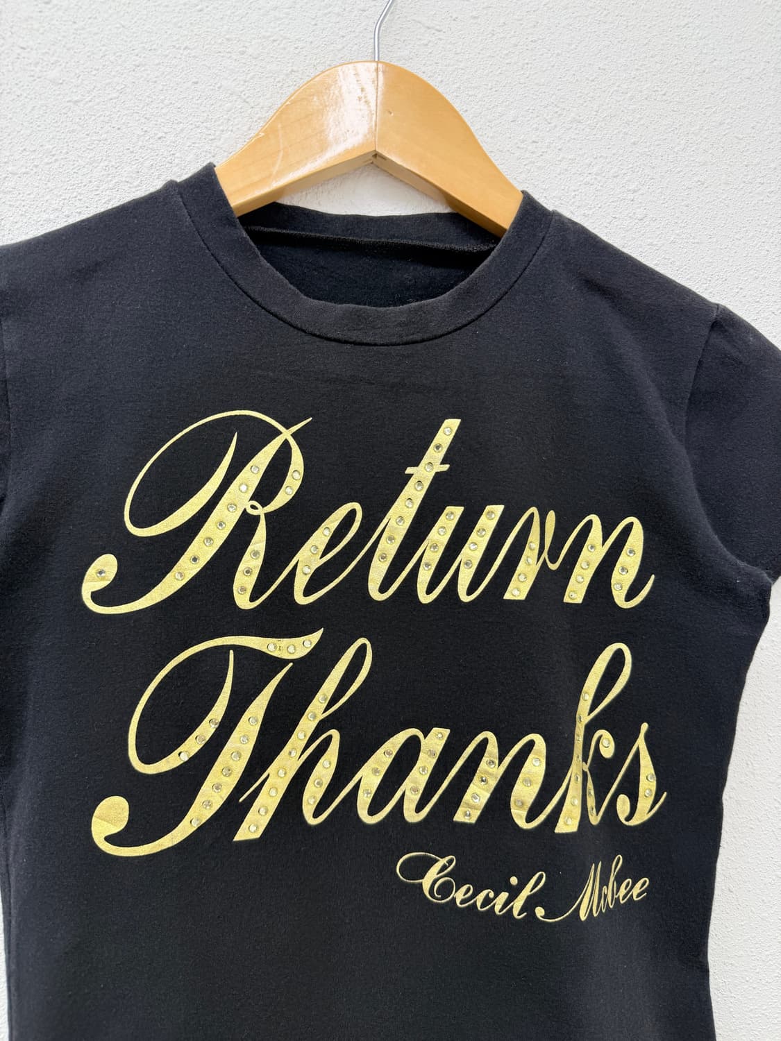 빈티지 Cecil McBee 블랙 슬림 로고 반팔티 상품이미지5