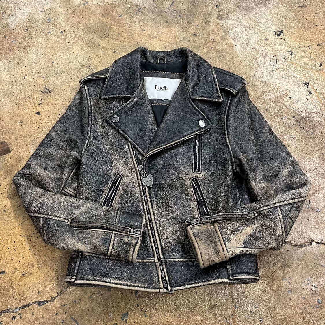 [정품] Luella 데미지 가죽 라이더 자켓 b10 상품이미지2