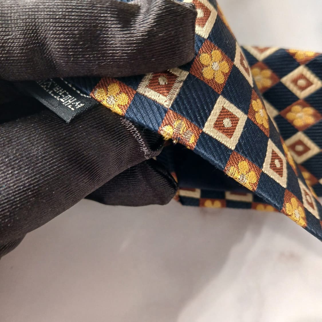 VALENTINO 발렌티노 네이비 패턴 넥타이 9cm B등급 E829 상품이미지7