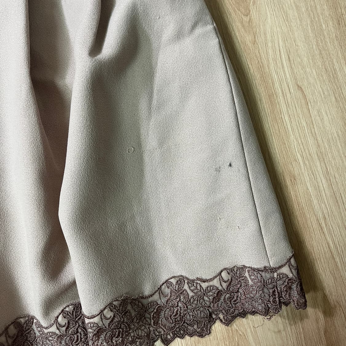 빈티지 | 레스트로즈 핑크 베이지 레이스 미디 스커트 히메갸루 로걀 상품이미지4