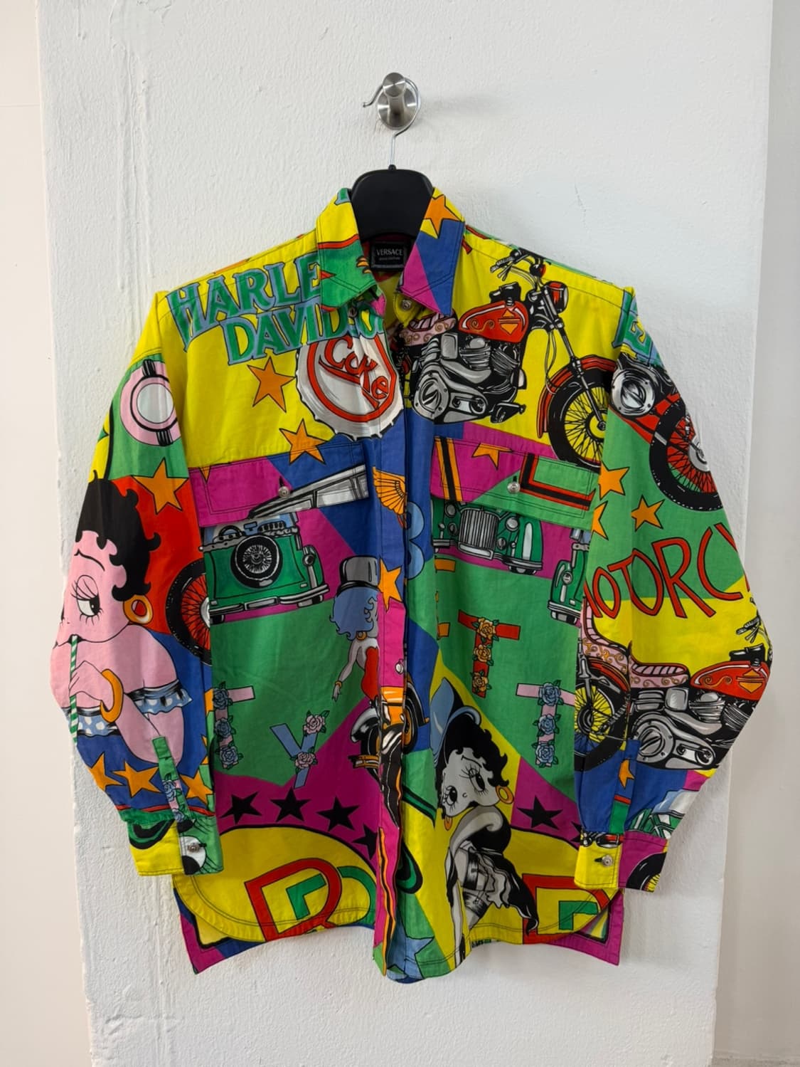 베르사체 진 쿠튀르 베티붑 할리데이비슨 프린트 셔츠  상품이미지1
