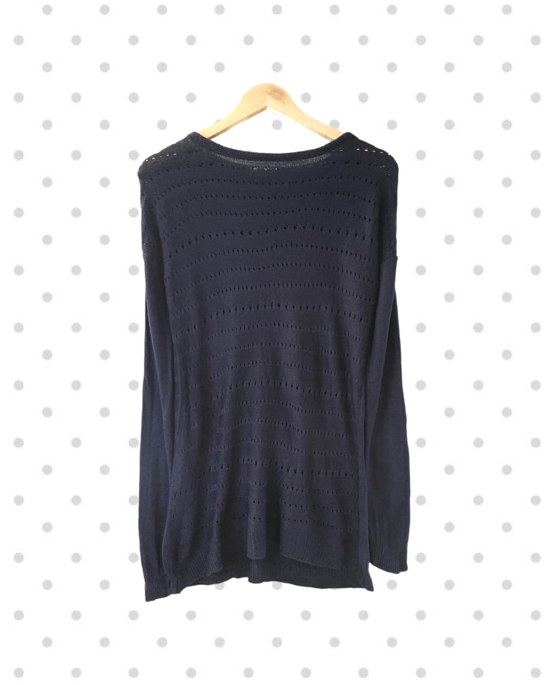 vintage punching hole loose knit navy 상품이미지4