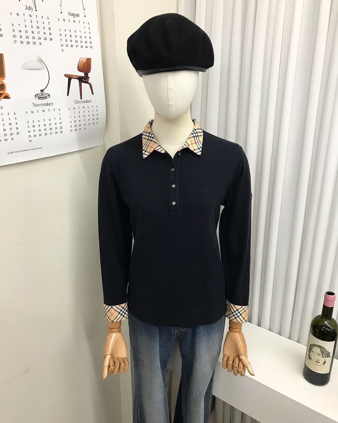 버버리 노바체크 카라 긴팔티 상품이미지6