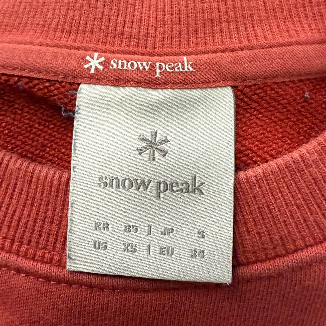 [정품/85] 스노우피크 레드 브라운 맨투맨 티셔츠 b19 상품이미지5