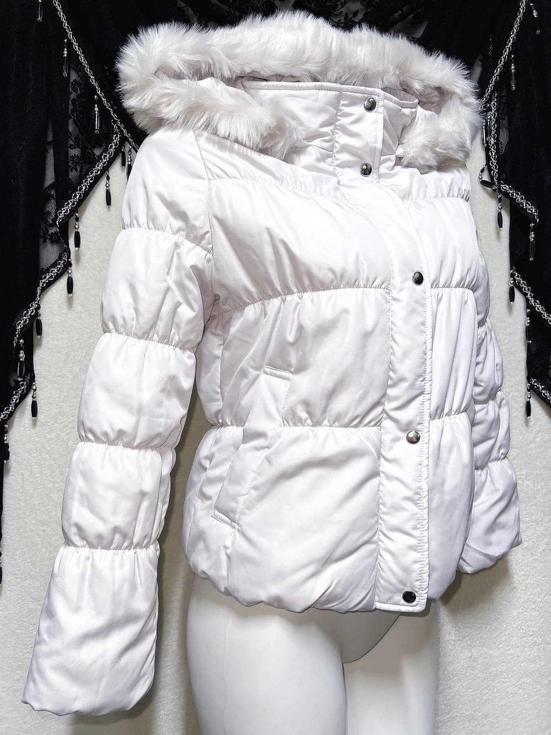 세실맥비 라벤더핑크 퍼후드 셔링 패딩 점퍼 로맨틱갸루 로걀 히메 러블리 상품이미지2