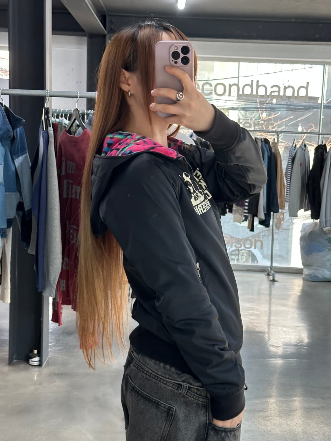 히스테릭글래머 히스걸 플리스안감 후드 봄버자켓 상품이미지4