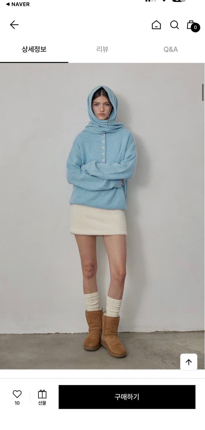 졸리앙볼 알파카 울 스웨터 블루 새상품 (159000원) 상품이미지3