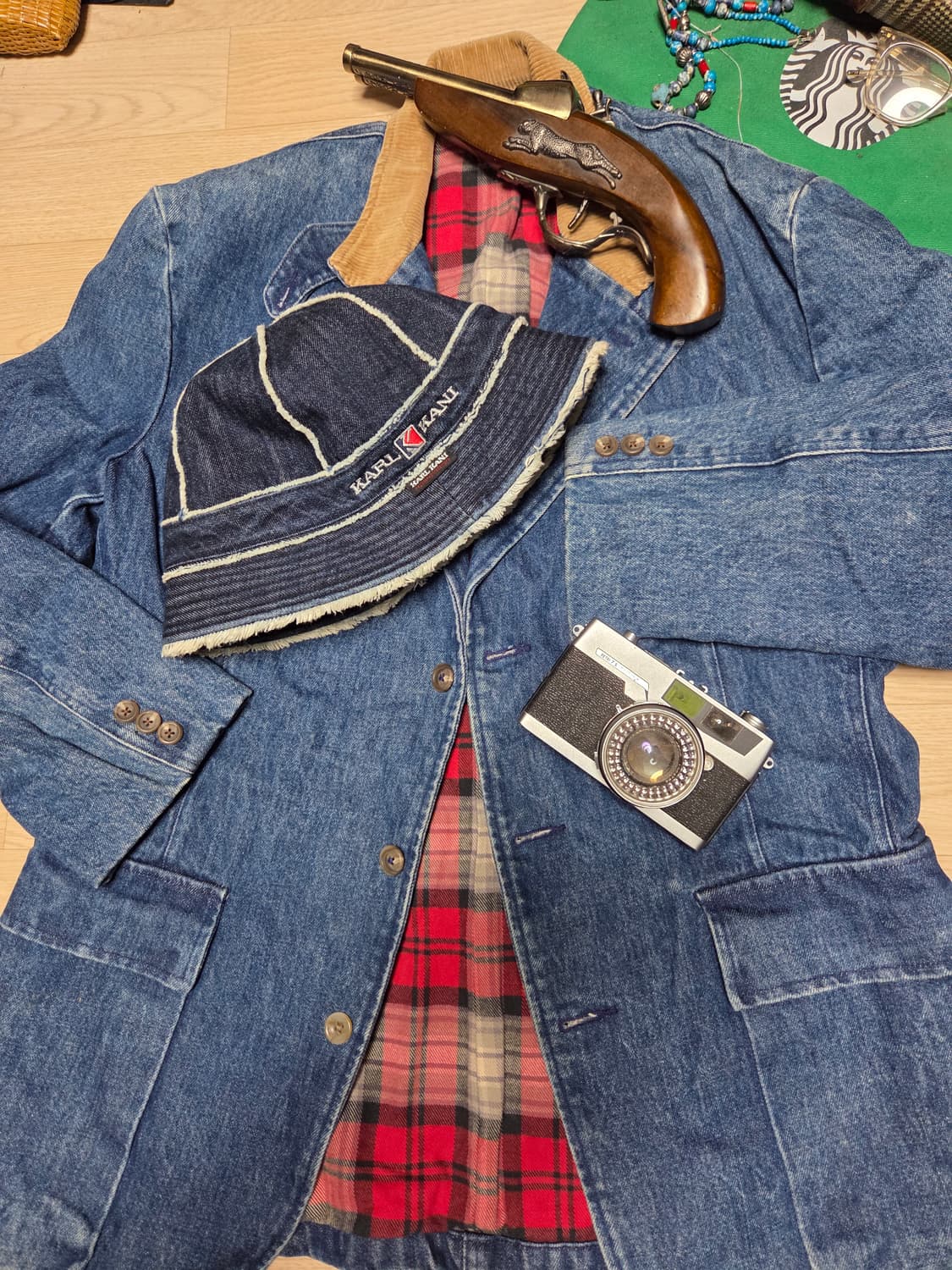 KARL KANI 데님 청 버킷햇 모자  상품이미지2