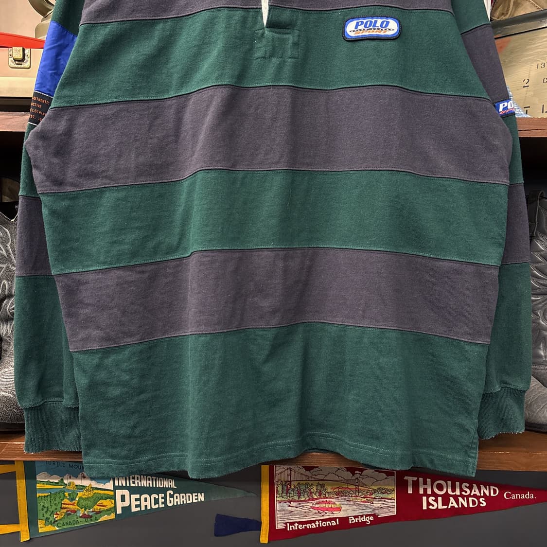 90s 폴로 스포츠 스트라이프 나일론 라이닝 럭비셔츠  N930 상품이미지4