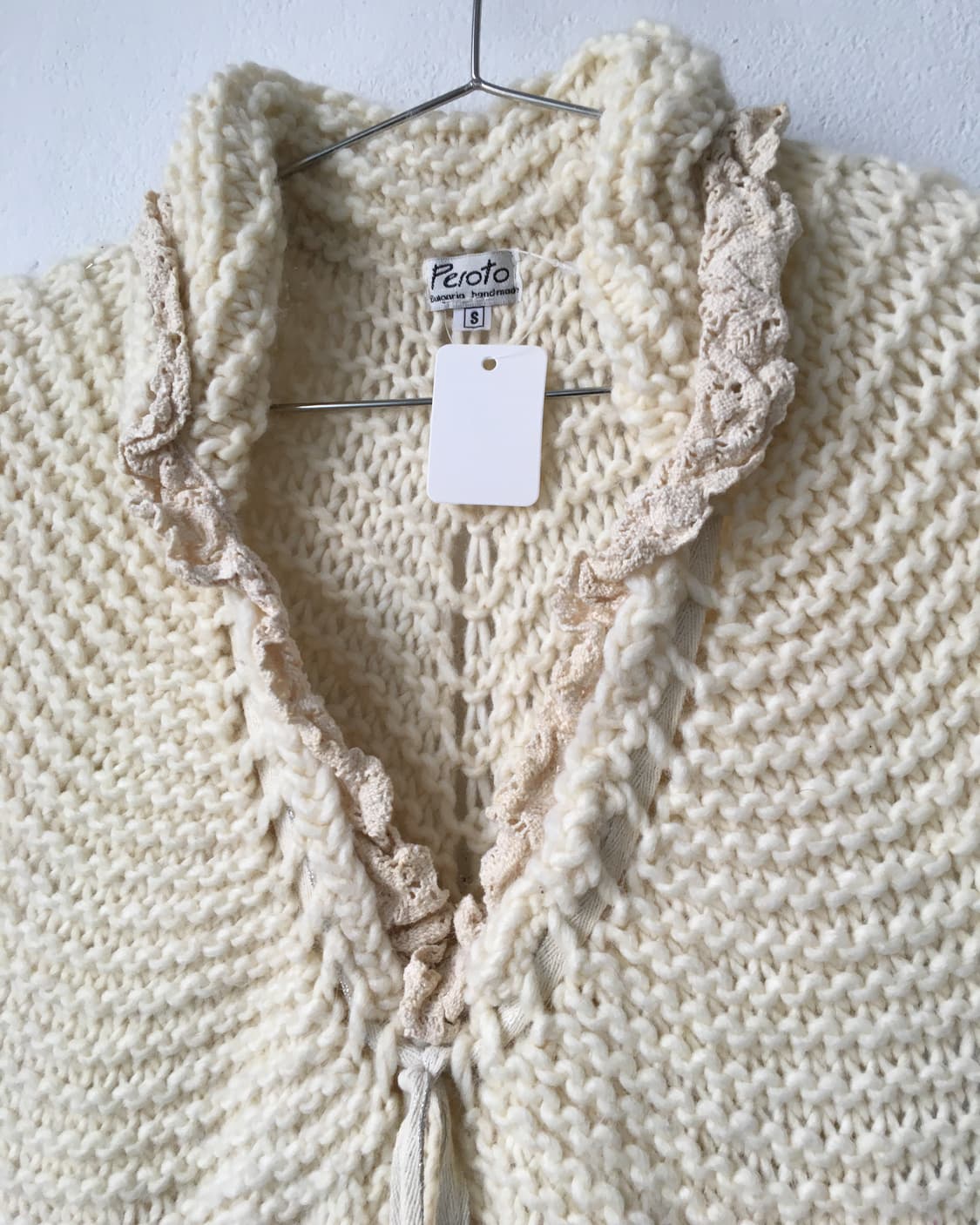 Frill ribbon point knit top 상품이미지4