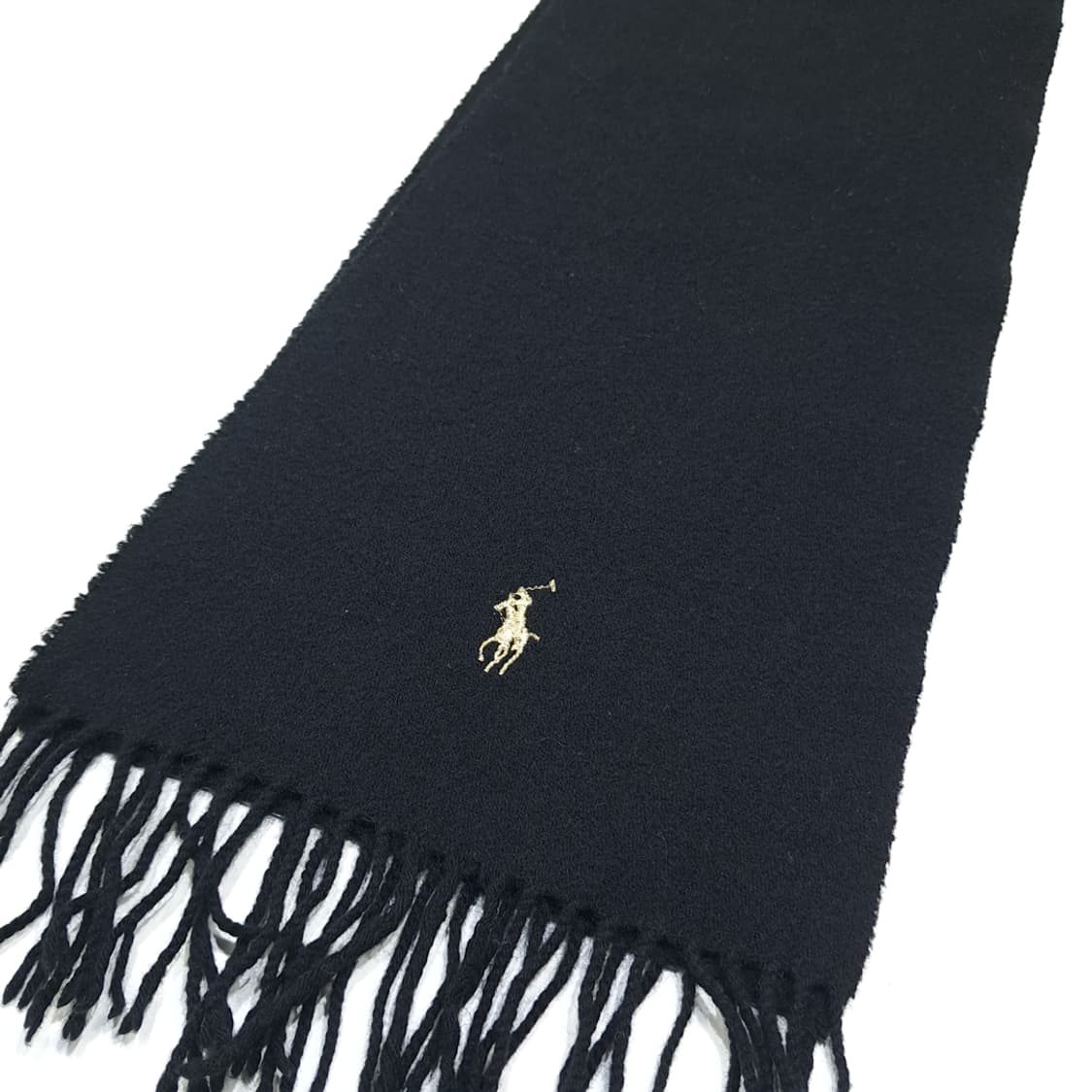MX388 폴로 이태리판 램스울 골드포니 블랙 머플러 목도리 상품이미지5