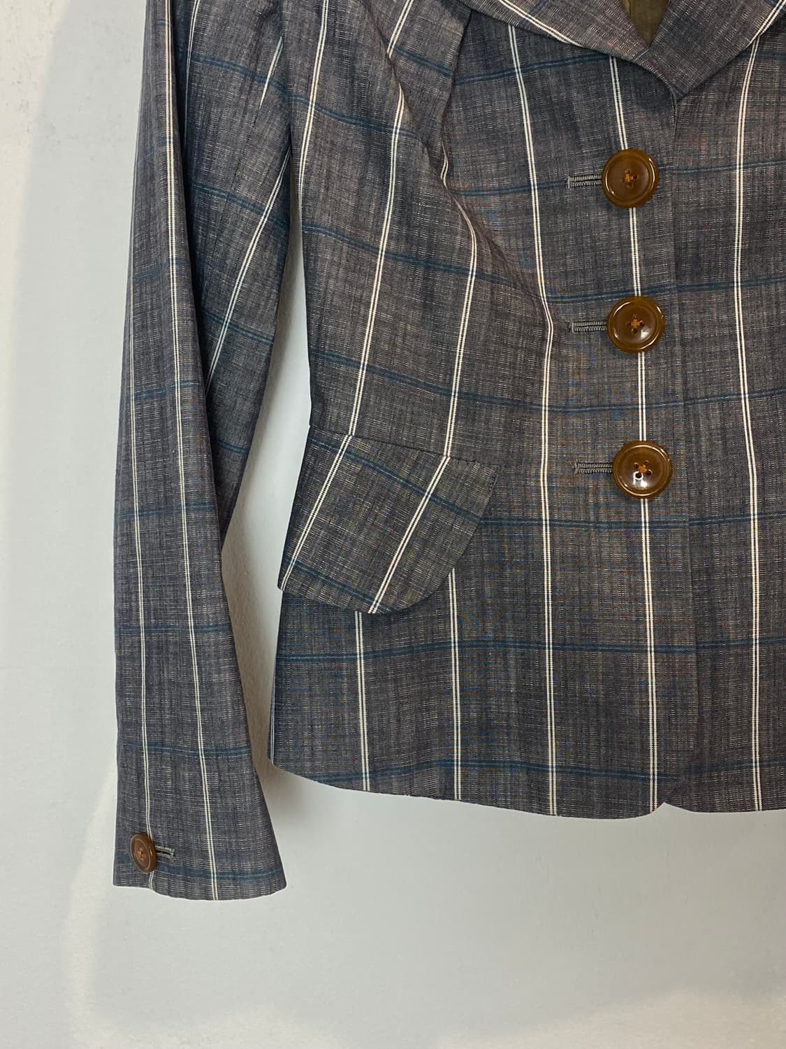 비비안 웨스트우드 레드 라벨 체크 싱글 자켓 상품이미지4