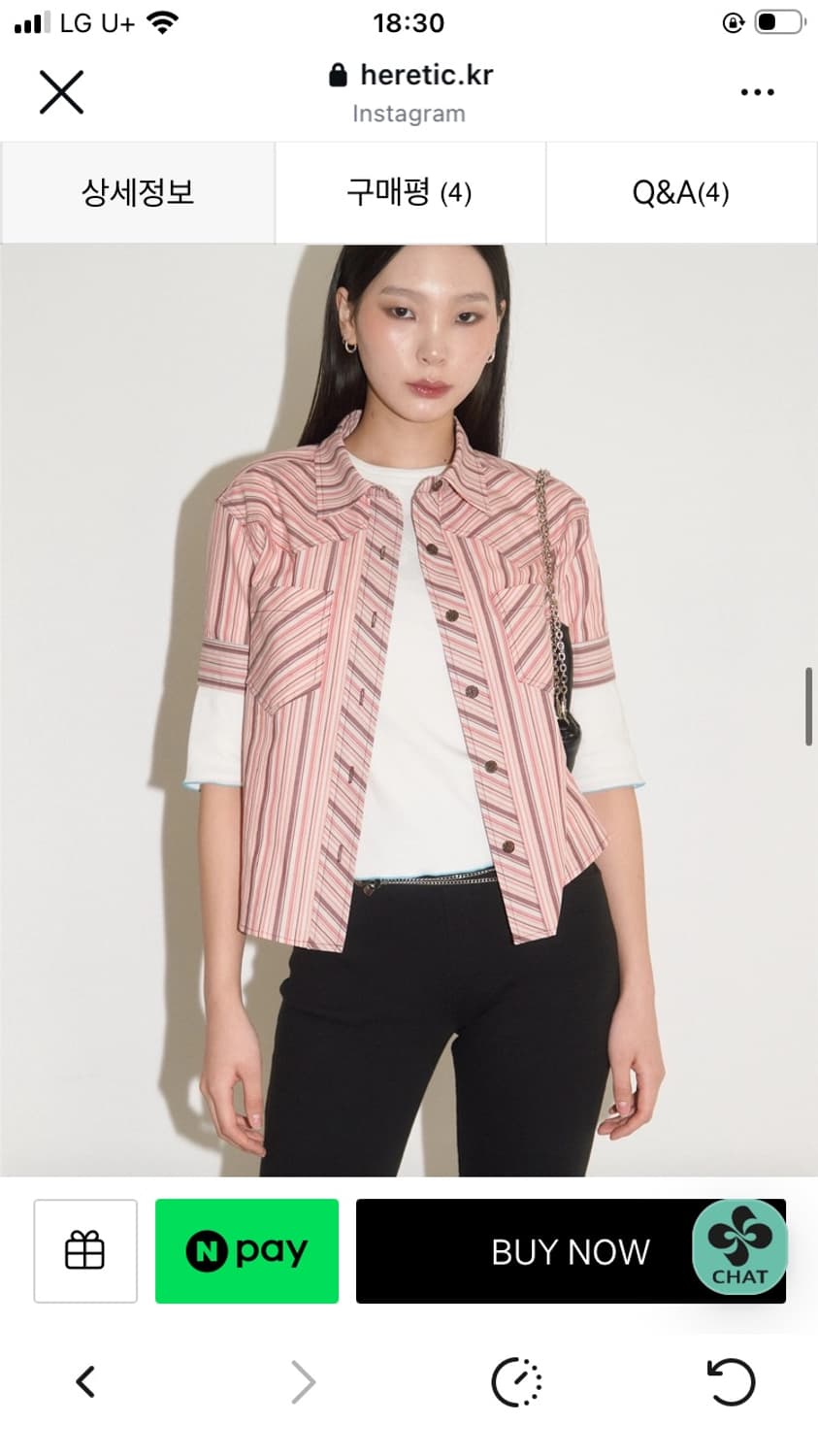 헤레틱 WESTERN STRIPE SHORT SLEEVE SHIRT 상품이미지3