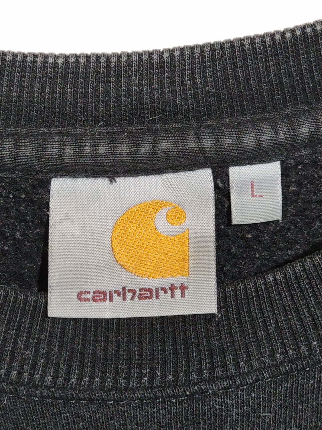 (L) 칼하트 빅로고 맨투맨 블랙 기모 스웨트 티셔츠  상품이미지3