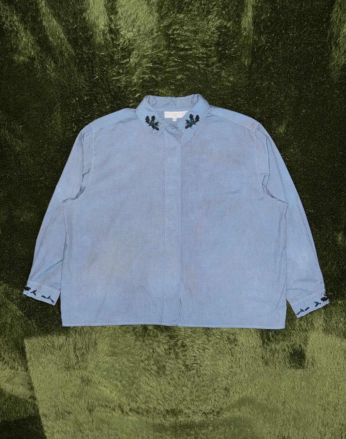 High Gate 하이게이트 재팬 핸드 다잉 엠브로이더리 셔츠 인디고 상품이미지1