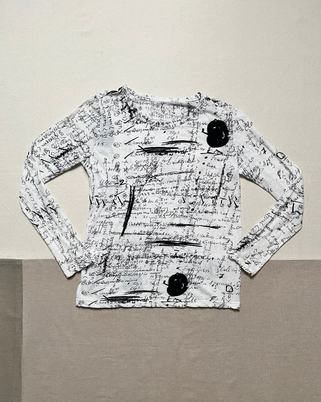 요지야마모토 드로잉 시스루 롱슬리브 티셔츠 yohji yamamoto  상품이미지1