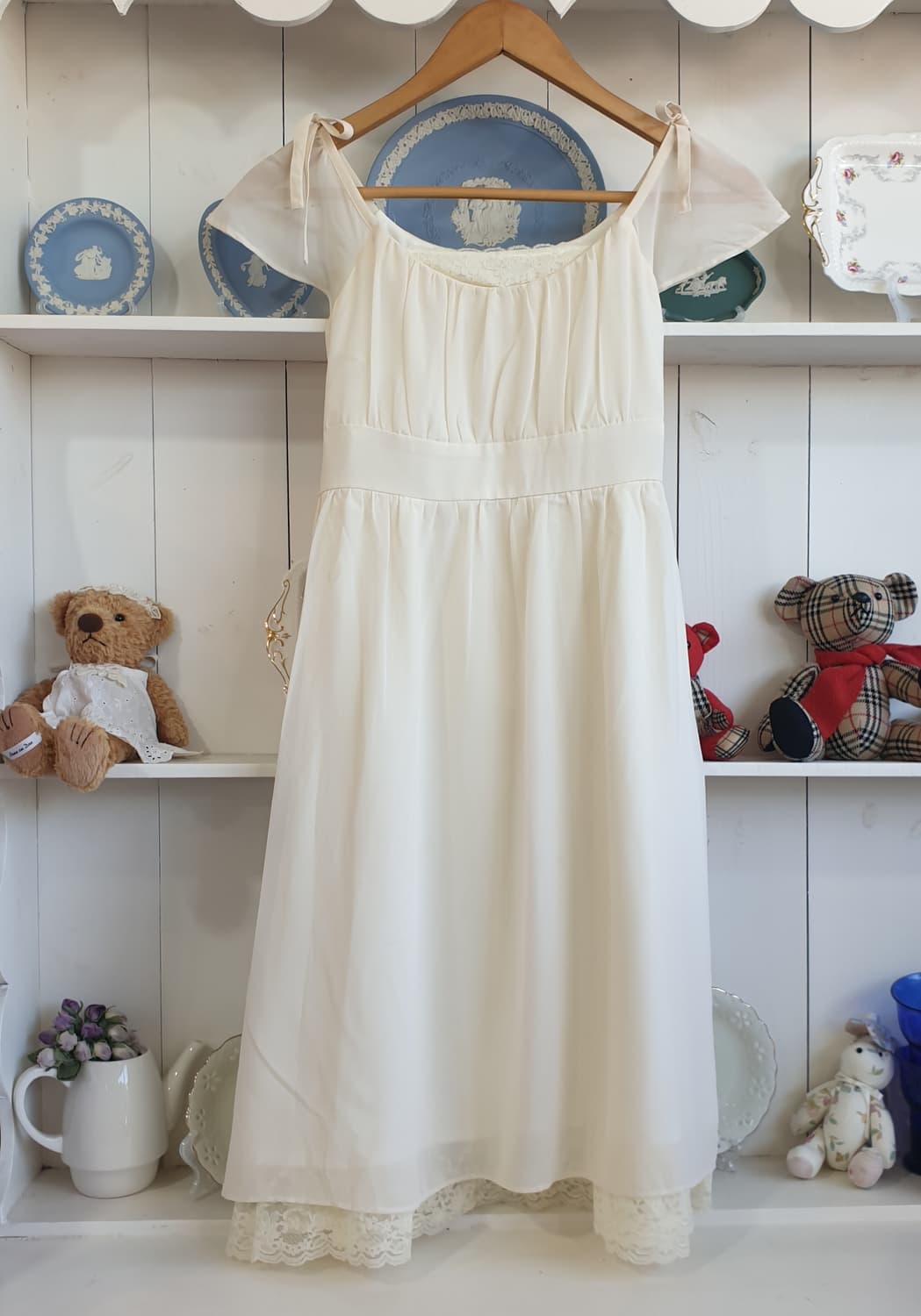 쉬폰 레이스 롱 원피스 상품이미지1