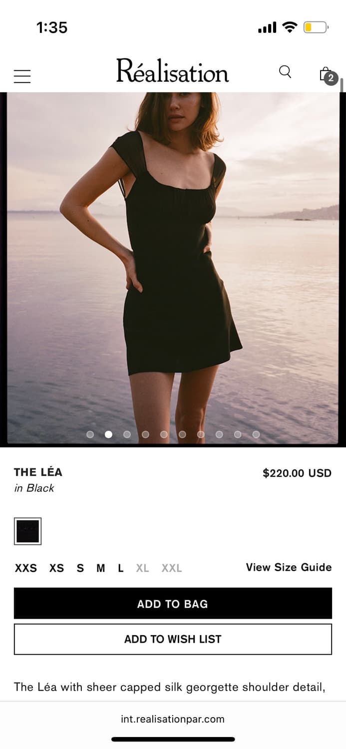 리얼리제이션 파 Realisation Par The Léa 블랙 원피스 상품이미지1