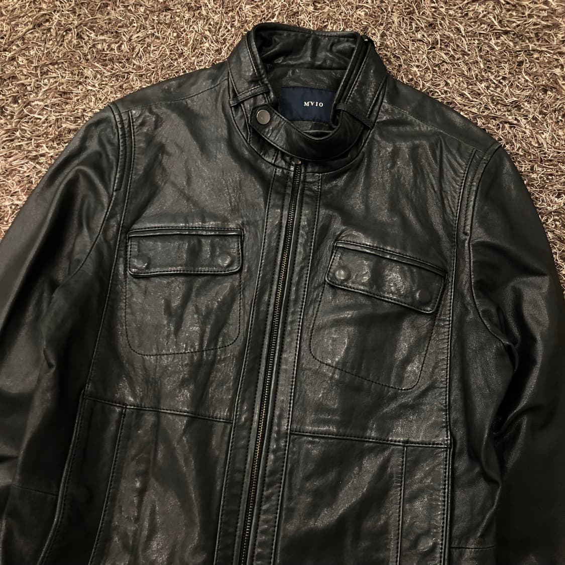 엠비오 양가죽 바이커 레더 가죽 자켓 상품이미지2