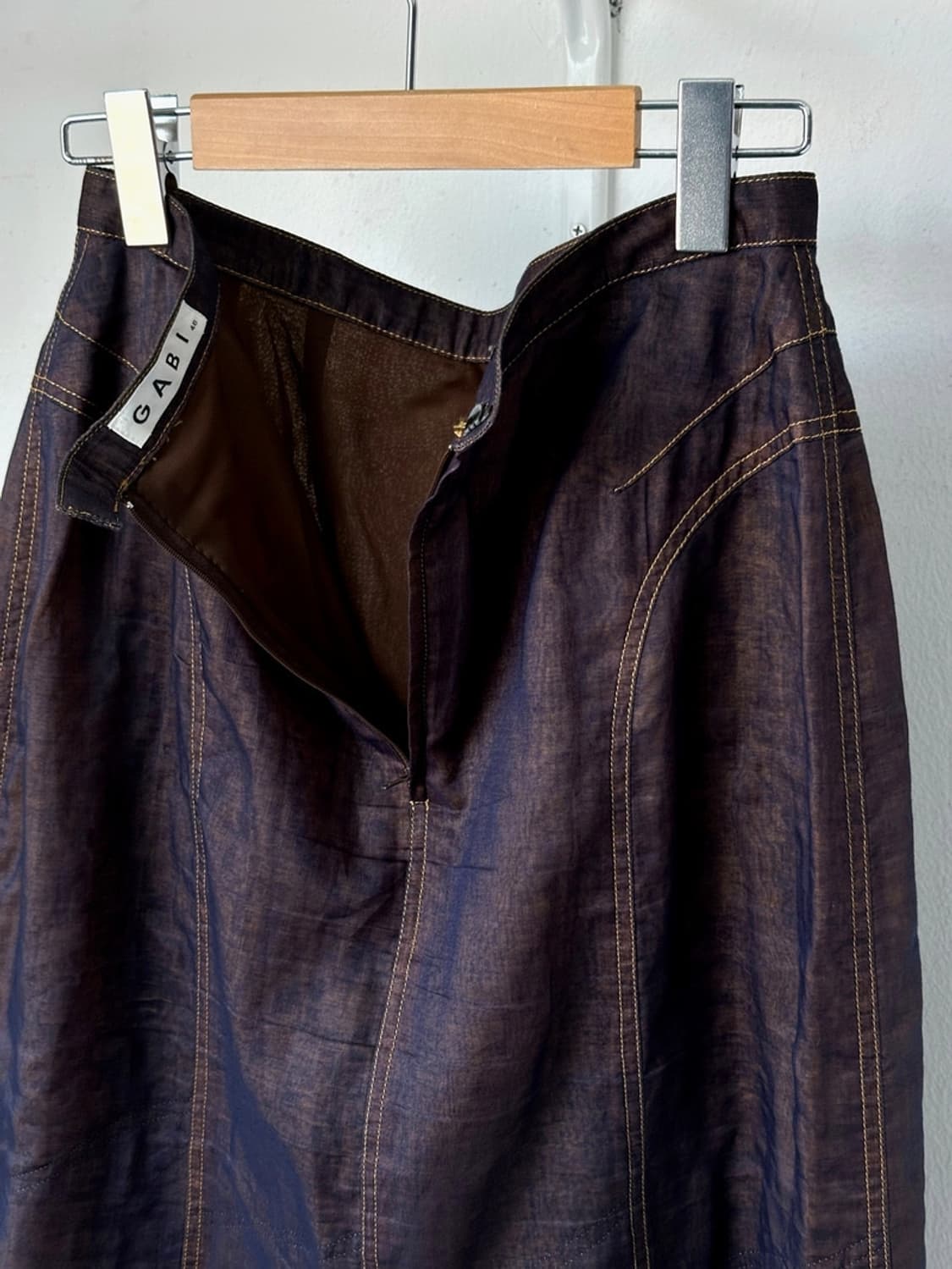 Sheer fabric layered design loose skirt 상품이미지7
