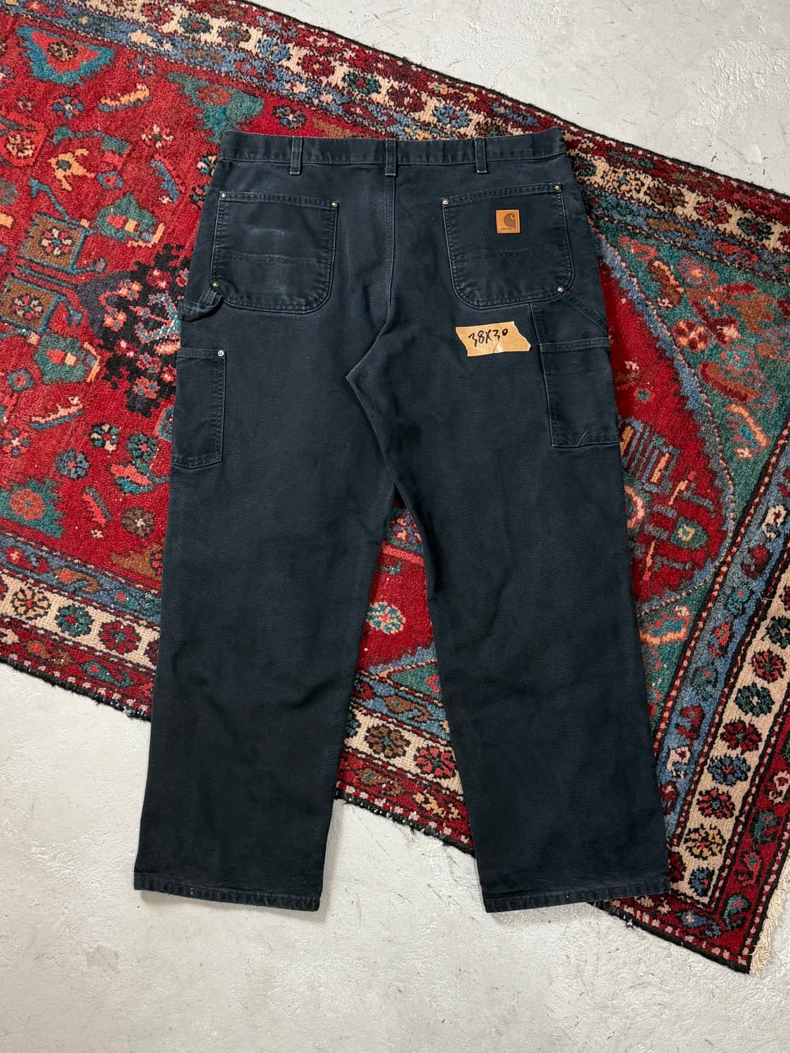 OG 칼하트 B136 더블니 팬츠 칼하트 썩블니 블랙 상품이미지3