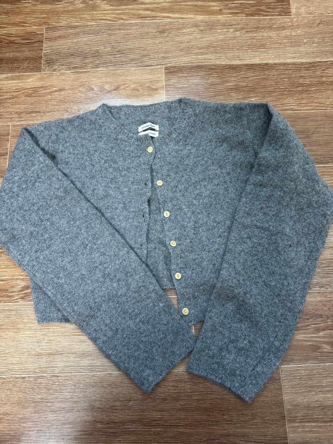 오버듀플레어 라쿤 미니 가디건 그레이 상품이미지4