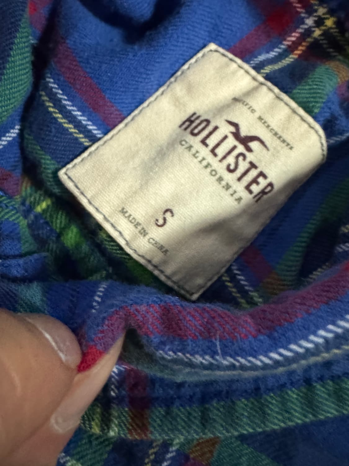 여성 홀리스터 갈매기 로고 컬러풀 체크 셔츠 S 상품이미지3