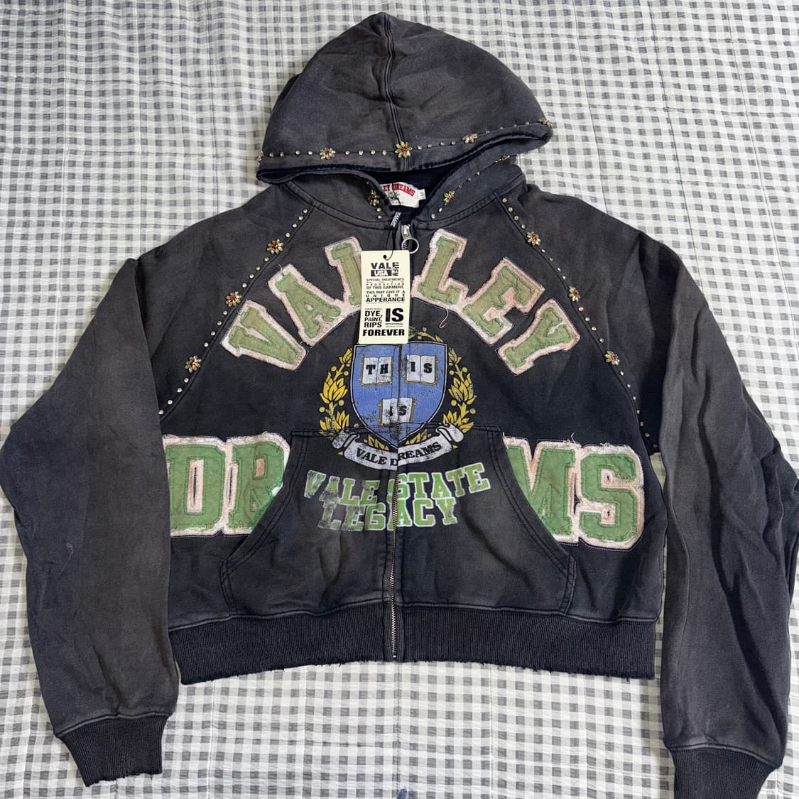 (M) Vale forever GEM ZIP UP 후드집업 블랙 상품이미지1