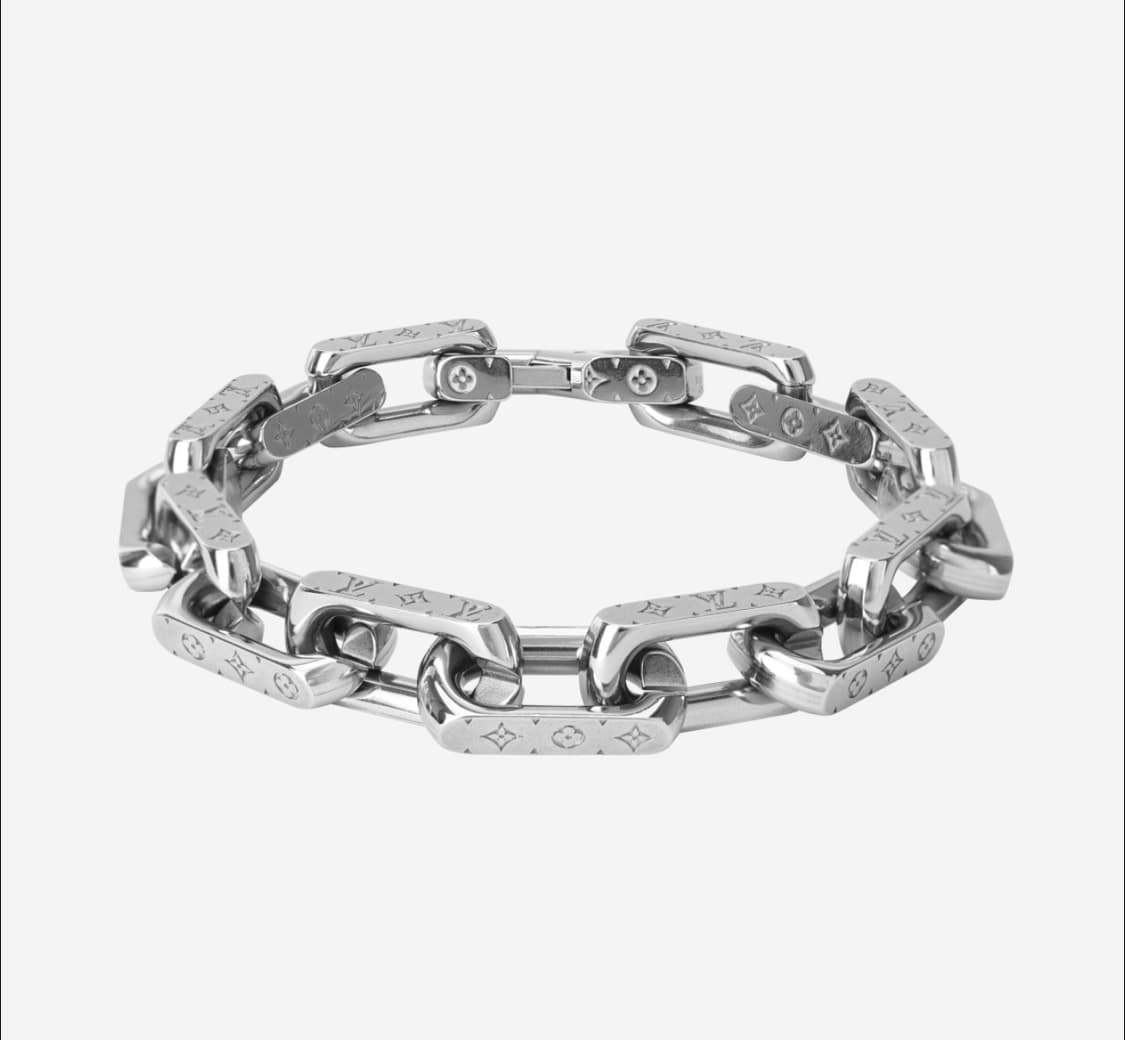 (L) 루이비통 모노그램 체인 브레이슬릿 실버 상품이미지1