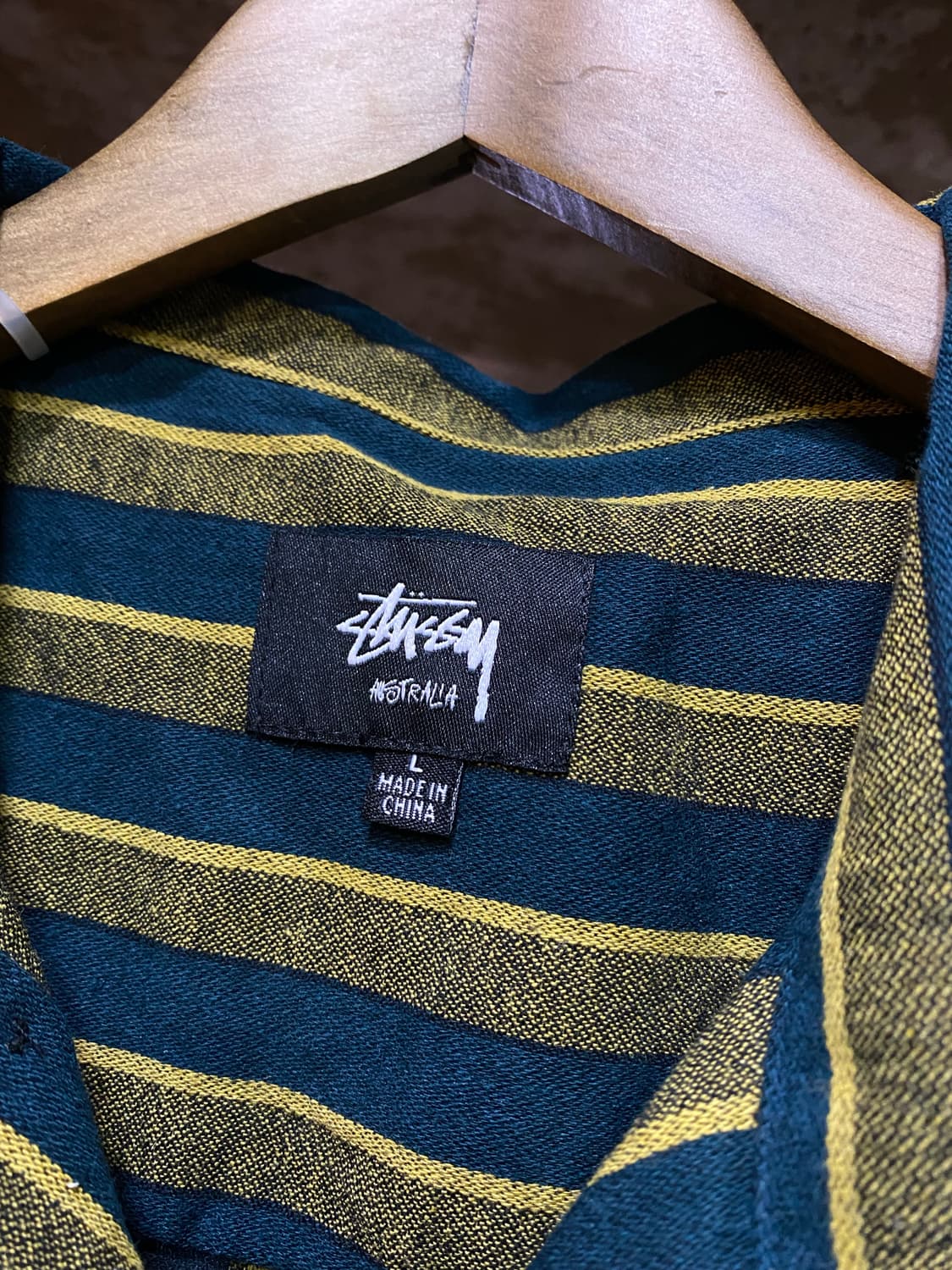 stussy 스투시 스트라이프 패턴 셔츠 L 상품이미지3