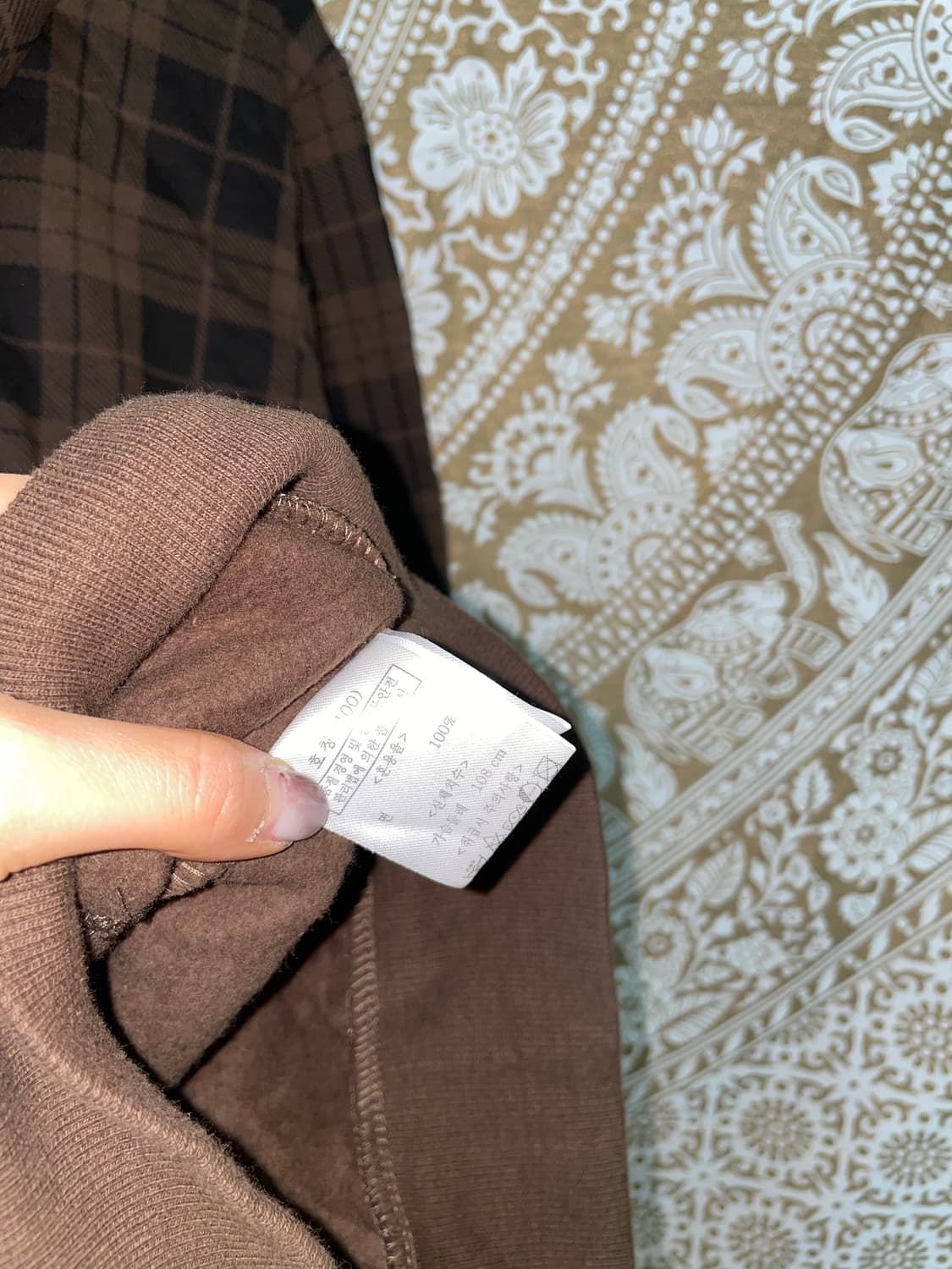 에드윈 빈티지 프린팅 체크 기모 후드집업  상품이미지6