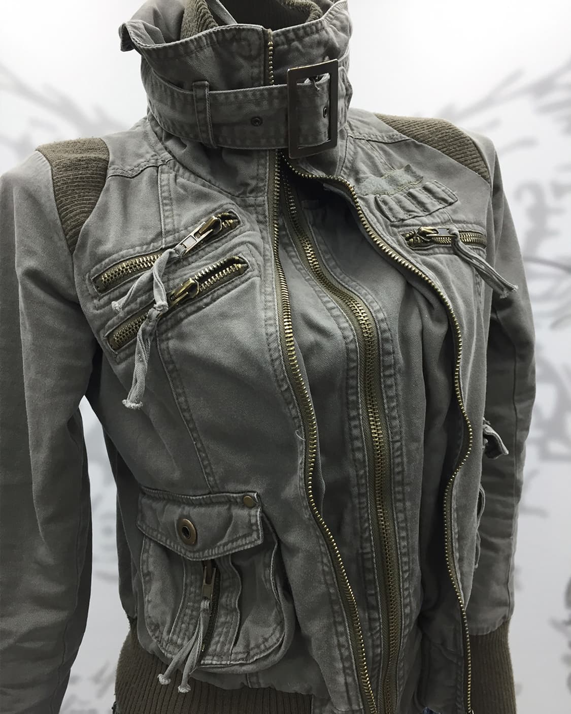 Y2K double zip grunge jacket 상품이미지5