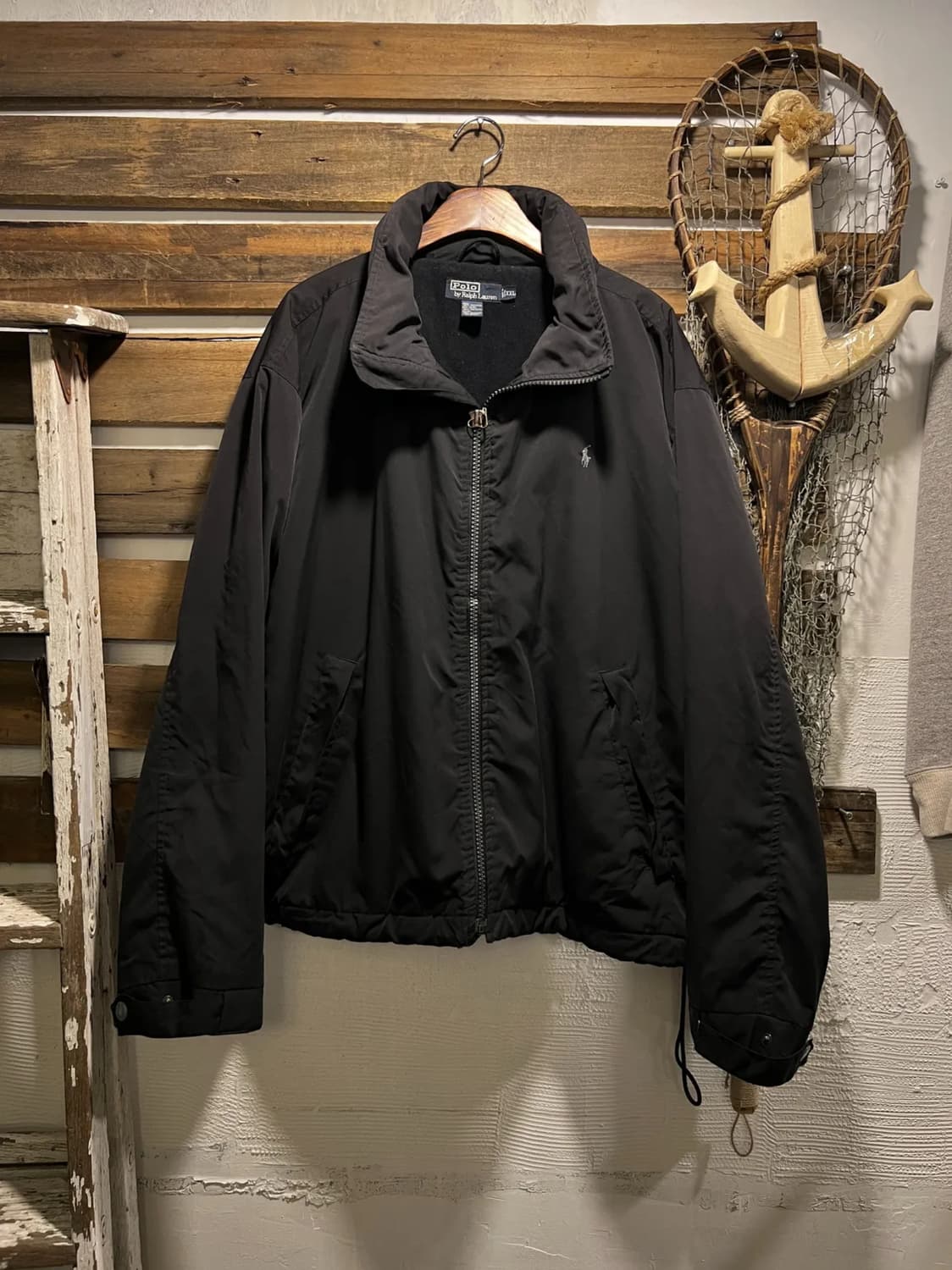[2XL]폴로 랄프로렌 블랙 나일론 플라이트 자켓 상품이미지1